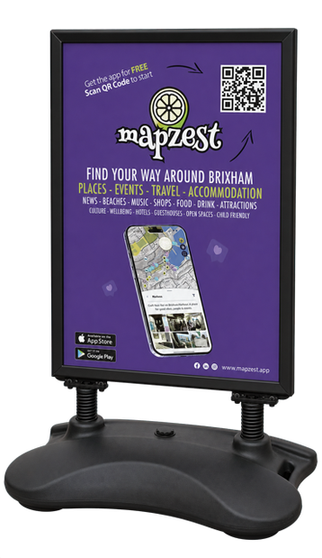 Mapzest QR code signage board