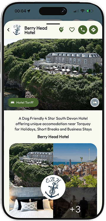 Berry Head Hotel listing in the Mapzest app