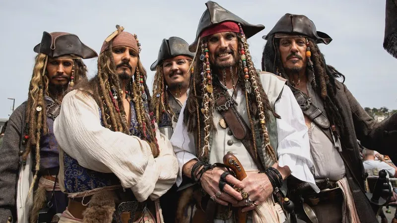 the crowd at Brixham Pirate Festival