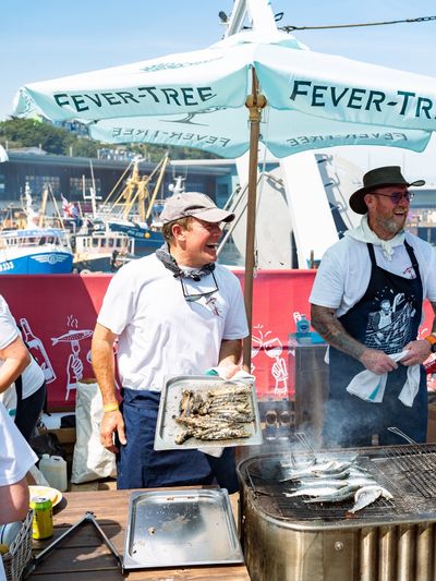 Matt Tebbutt in action - South West Sardine Festival